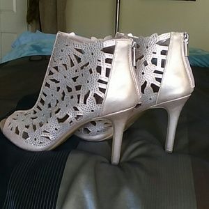 Gold dressy high heel booties